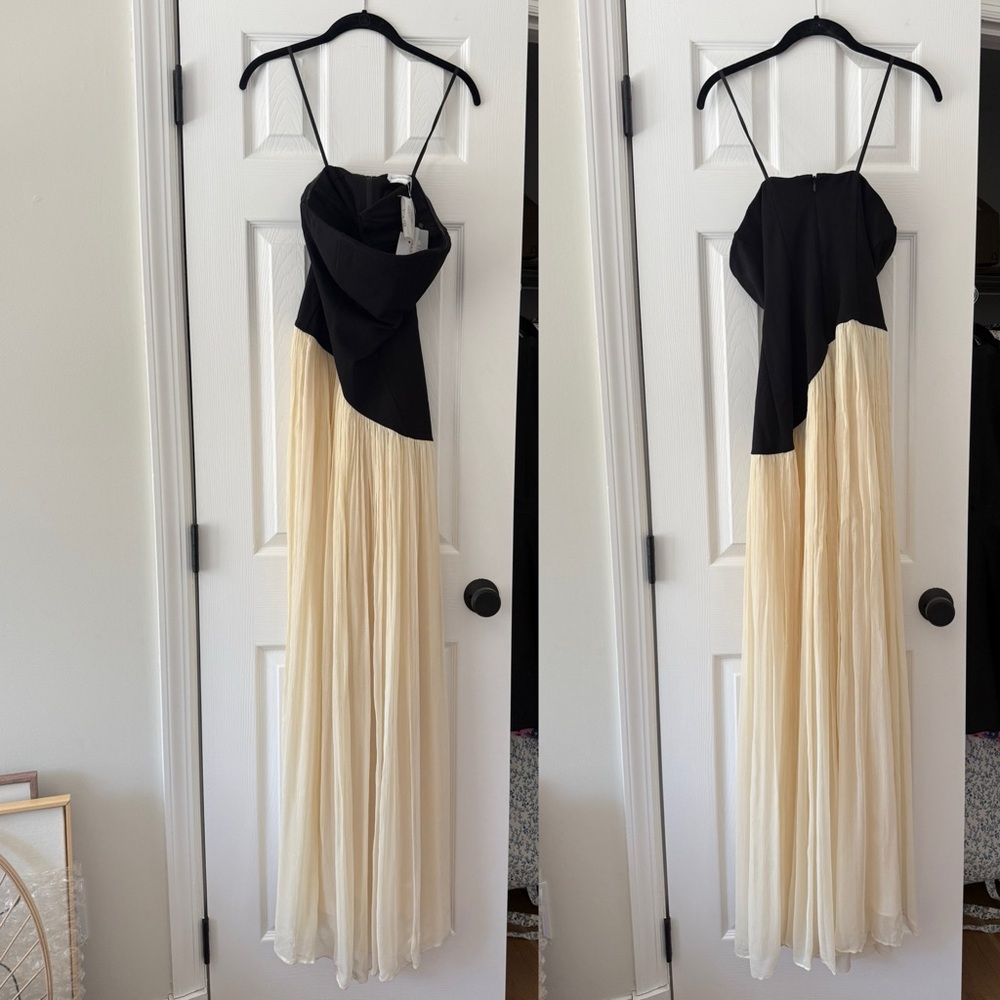 Lovers + Friends Alice Color block Strapless Dress Black Cream NEW with tags - Picture 3 of 11